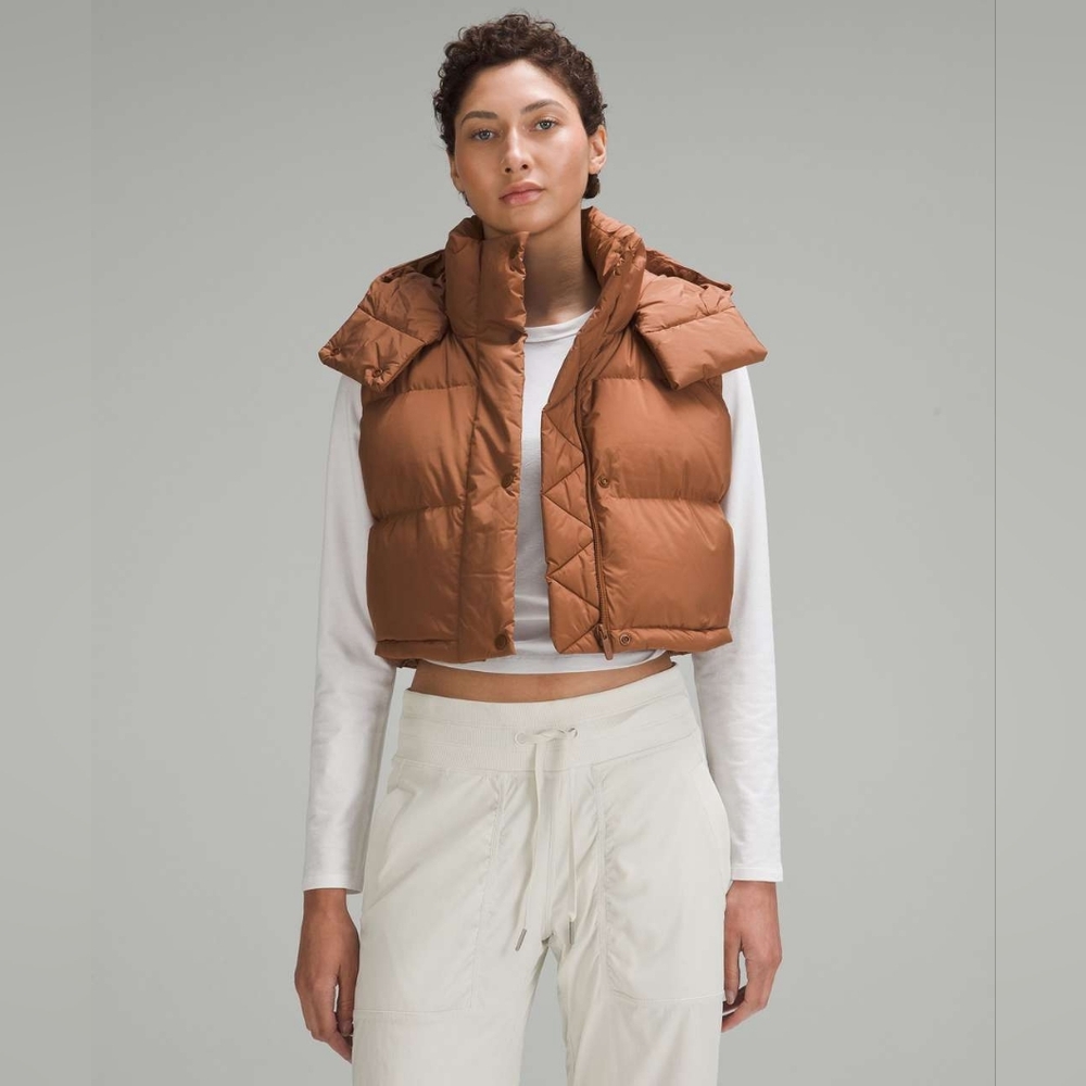 Lululemon Wunder Puff Super-Cropped Vest Roasted Brown In Size 14